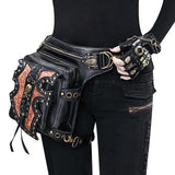 Steampunk Waist Pack Leather Shoulder Holster Purse Travel Pouch Bag