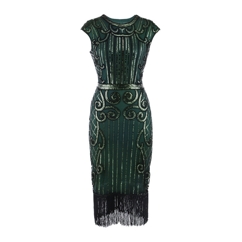 Women's 1920s Sequins Flapper Gatsby Cocktail Tassel 20s Dress