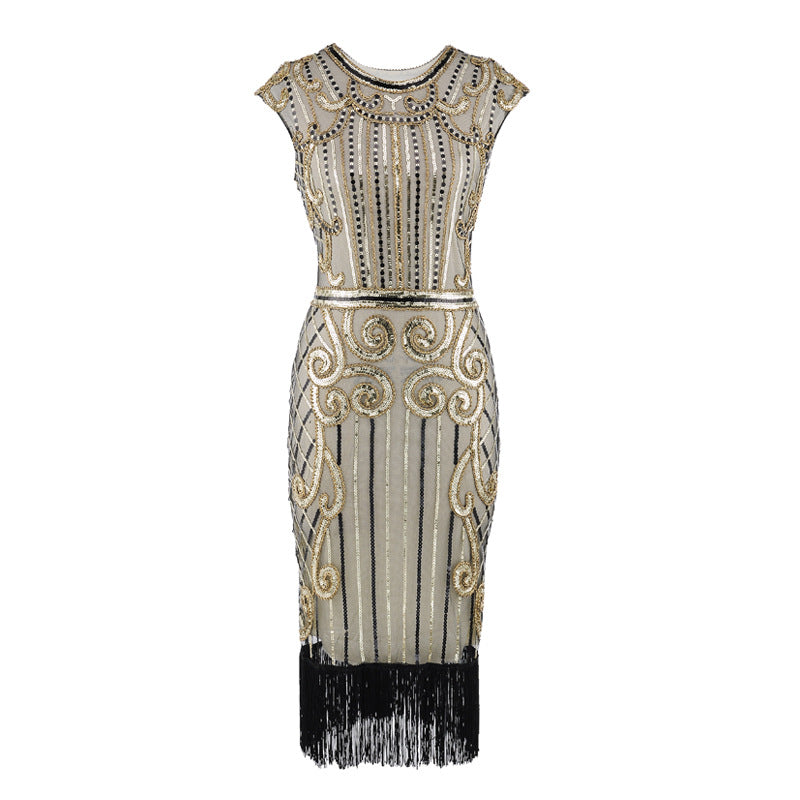 Women's 1920s Sequins Flapper Gatsby Cocktail Tassel 20s Dress