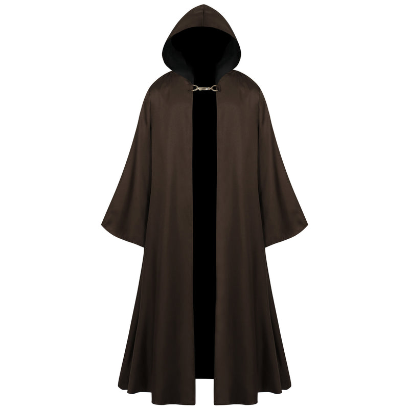 Unisex Halloween Robe Hooded Cloak Costume Masquerade Cosplay Costume Robe Cloak for Knight Wizard Devil