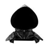 Unisex Steampunk Rogue Cowl Hat with Adjustable Arms Buckles Hooded Cape