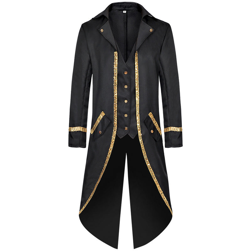 Unisex Steampunk Victorian Jacket Gothic Tailcoat Costume Vintage Tuxedo Viking Renaissance Pirate Halloween Coats
