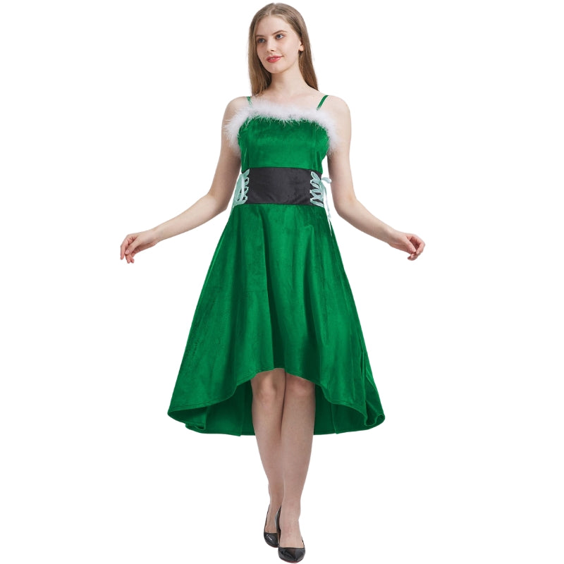 Ugly Christmas Dress for Women Red Green Print Holiday Dresses for Xmas