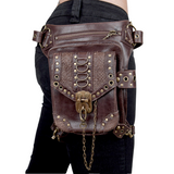 Steampunk Waist Pack Leather Shoulder Holster Purse Travel Pouch Bag