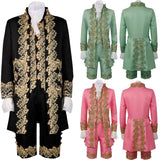 Victorian Costume Men Rococo Costume Suit 18th Century Regency Jacket Vest Prince Cosplay Halloween