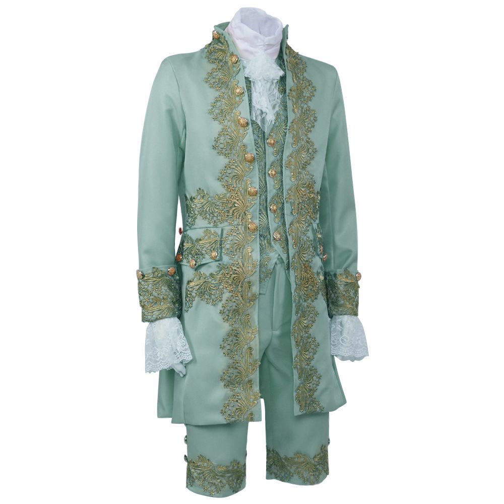 Victorian Costume Men Rococo Costume Suit 18th Century Regency Jacket Vest Prince Cosplay Halloween