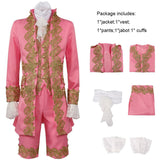 Victorian Costume Men Rococo Costume Suit 18th Century Regency Jacket Vest Prince Cosplay Halloween