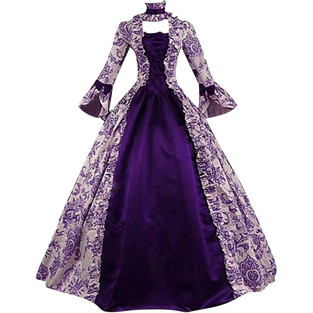 dark green dress with sleeves Victorian Dresses for Women Vintage Elegant Dress Renaissance Medieval –  Hiipps