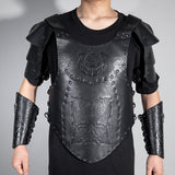 Viking Faux Leather Embossed Chest Armor Retro Medieval Knight Leather Armor for LARP Cosplay