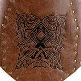 Viking Faux Leather Embossed Chest Armor Retro Medieval Knight Leather Armor for LARP Cosplay