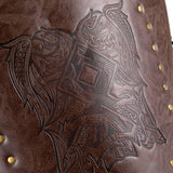 Viking Faux Leather Embossed Chest Armor Retro Medieval Knight Leather Armor for LARP Cosplay