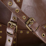 Viking Faux Leather Embossed Chest Armor Retro Medieval Knight Leather Armor for LARP Cosplay