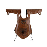 Viking Faux Leather Embossed Chest Armor Retro Medieval Knight Leather Armor for LARP Cosplay