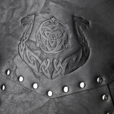 Viking Faux Leather Embossed Chest Armor Retro Medieval Knight Leather Armor for LARP Cosplay