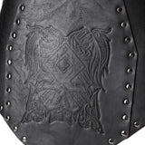 Viking Faux Leather Embossed Chest Armor Retro Medieval Knight Leather Armor for LARP Cosplay
