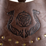 Viking Faux Leather Embossed Chest Armor Retro Medieval Knight Leather Armor for LARP Cosplay