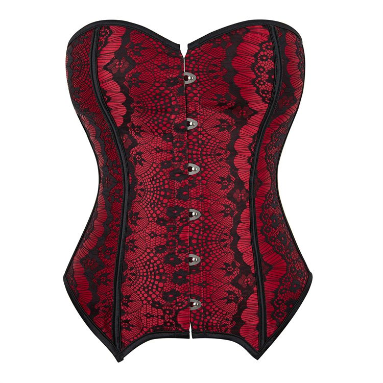 Vintage Corset for Women Renaissance Lace Up Bustier Tops Satin Overbust Corsets