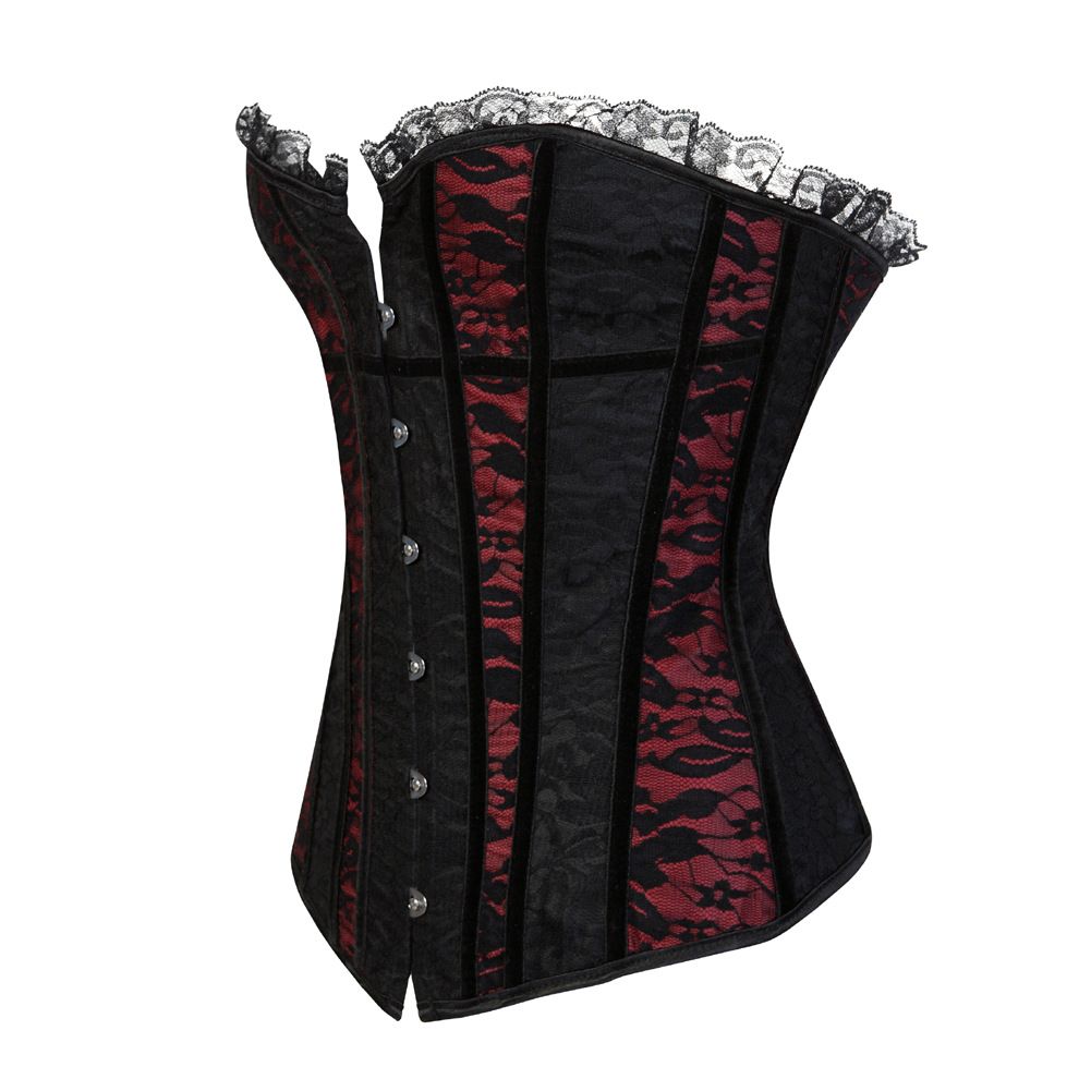 Vintage Corsets for Woman Fashion Bustier Tops Overbust Lace Up Back Top
