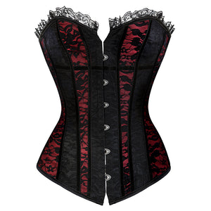 Vintage Corsets for Woman Fashion Waist Trainer Bustier Tops Overbust Lace Up Back Top