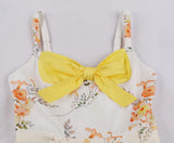 Vintage Floral Cocktail Dress Bowknot Retro 1950s Vintage Dress