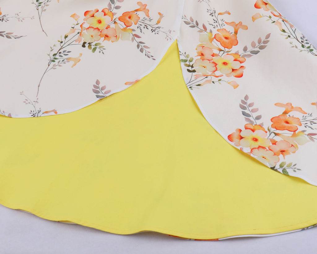 Vintage Floral Cocktail Dress Bowknot Retro 1950s Vintage Dress