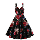 Vintage Floral Cocktail Dress Bowknot Retro 1950s Vintage Dress