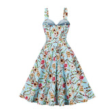 Vintage Floral Cocktail Dress Bowknot Retro 1950s Vintage Dress