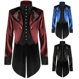 Vintage Gothic Jacket Coats Male Vintage Steampunk Swallowtail Long Sleeve Coat