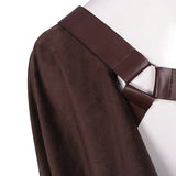 Vintage Medieval Half Shoulder Cloak Halloween Medieval Cosplay Costume with Adjustable Straps Gothic Half Cape for Men Women