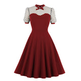 Women 1950s Gothic Vintage Style High Waist Tunic Party Swing Dresses