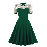 Women 1950s Gothic Vintage Style High Waist Tunic Party Swing Dresses