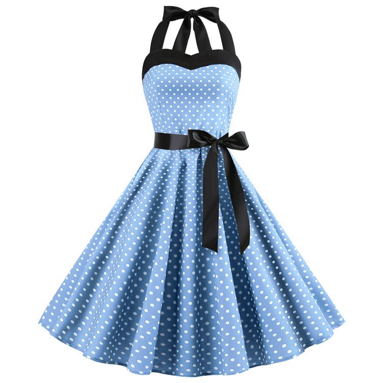 Vintage Women 1950s Rockabilly Swing Dress Pinup 50s Retro Hepburn Sty Hiipps Vintage Women 1950s Rockabilly Swing Dress Pinup 50s Retro Hepburn Sty Hiipps