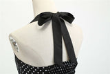 Vintage Women 1950s Rockabilly Swing Dress Pinup 50s Retro Hepburn Style Halterneck A-Line Dresses