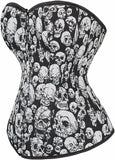 Women's Retro Skull Pattern Overbust Sweetheart Halloween Corset