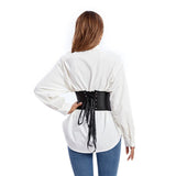 Waist Corset for Women Retro Lace-up Waist Cinch Belt Waspie for Halloween Costume