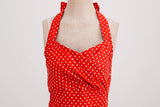 Women 1950s Halter Polka Dot Vintage Halter Cocktail Swing Pinup Rockabilly Dresses