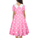 Women 1950s Polka Dot Cocktail Swing Dress Retro Audrey Hepburn Rockabilly Prom Dress