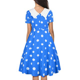 Women 1950s Polka Dot Cocktail Swing Dress Retro Audrey Hepburn Rockabilly Prom Dress