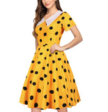 Women 1950s Polka Dot Cocktail Swing Dress Retro Audrey Hepburn Rockabilly Prom Dress