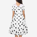 Women 1950s Polka Dot Cocktail Swing Dress Retro Audrey Hepburn Rockabilly Prom Dress