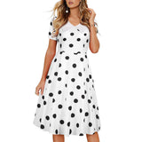 Women 1950s Polka Dot Cocktail Swing Dress Retro Audrey Hepburn Rockabilly Prom Dress