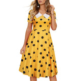 Women 1950s Polka Dot Cocktail Swing Dress Retro Audrey Hepburn Rockabilly Prom Dress