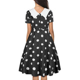 Women 1950s Polka Dot Cocktail Swing Dress Retro Audrey Hepburn Rockabilly Prom Dress