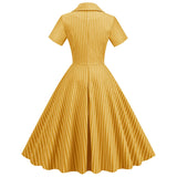 Women 1950s Vintage Cocktail Pin Up Dress 1940s Hepburn Plaid Classic Dresses