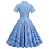 Women 1950s Vintage Cocktail Pin Up Dress 1940s Hepburn Plaid Classic Dresses