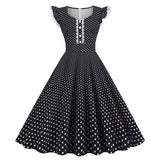 Women 1950s Vintage Cocktail Swing Dress Polka Dot Pink 1950s 1980s Rockabilly Prom Midi Dress