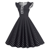 Women 1950s Vintage Cocktail Swing Dress Polka Dot Pink 1950s 1980s Rockabilly Prom Midi Dress