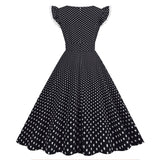 Women 1950s Vintage Cocktail Swing Dress Polka Dot Pink 1950s 1980s Rockabilly Prom Midi Dress