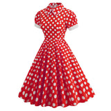 Women 1950s Vintage Polka Dot Rockabilly Swing Dress A-line Cocktail Tea Party Dresses