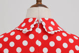 Women 1950s Vintage Polka Dot Rockabilly Swing Dress A-line Cocktail Tea Party Dresses